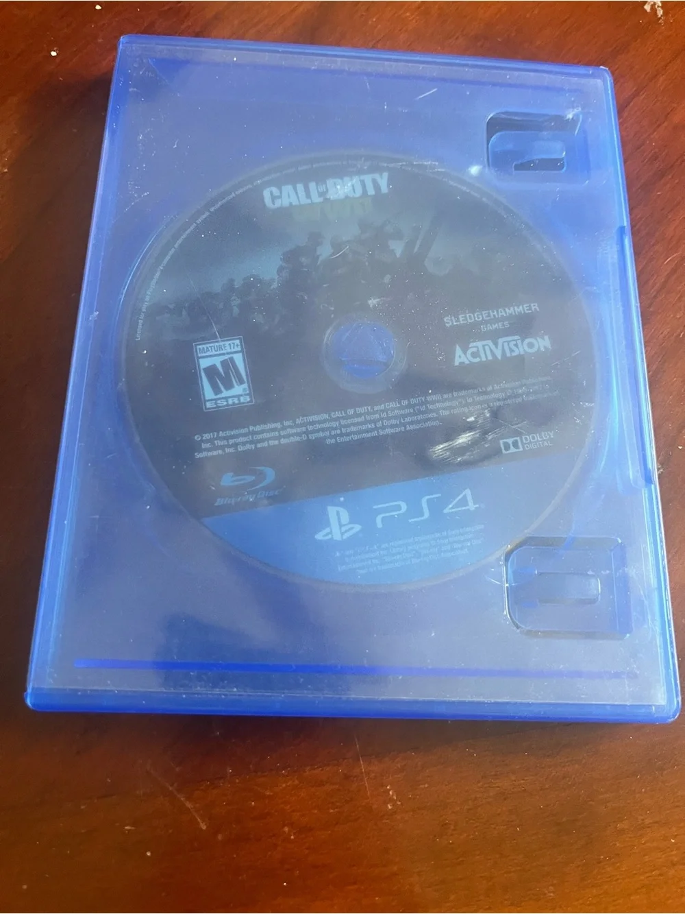Call of Duty WWII PS4 Game Disc - Black & Blue Artwork